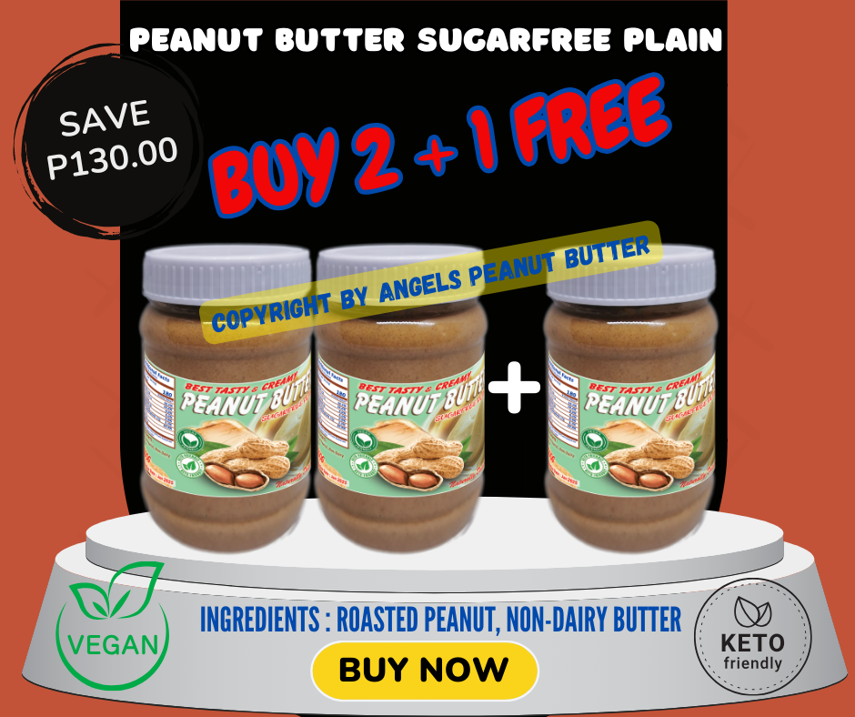PROMO : Peanut Butter PLAIN & SUGARFREE PLAIN 500G (BUY 2 + 1 pc FREE | BUY 4 + 2 PCS FREE)