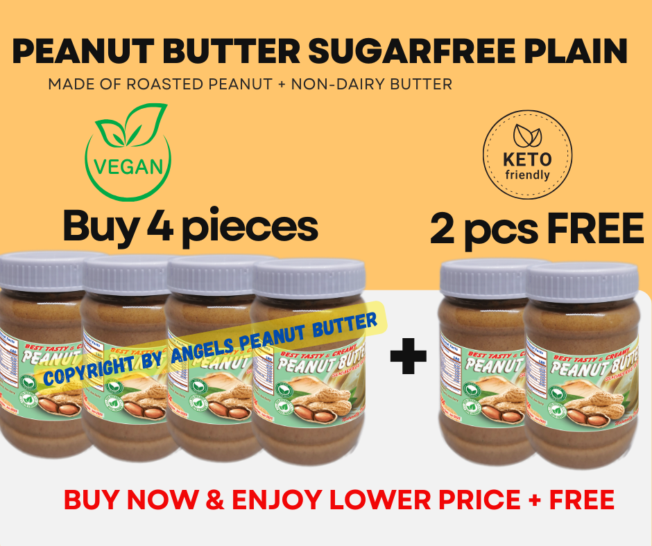 PROMO : Peanut Butter PLAIN & SUGARFREE PLAIN 500G (BUY 2 + 1 pc FREE | BUY 4 + 2 PCS FREE)